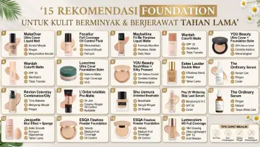 15 Foundation Untuk Kulit Berminyak Dan Berjerawat Serta Tahan Lama